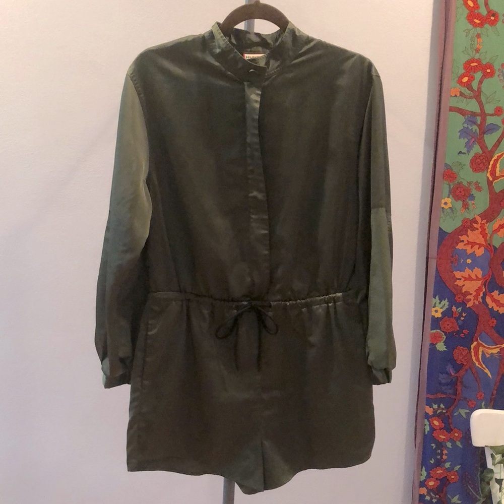 Hunter green romper